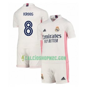 Real Madrid Toni Kroos 8 Bambino Maglia Prima 2020/2021 Manica Corta (+ Pantaloncini)